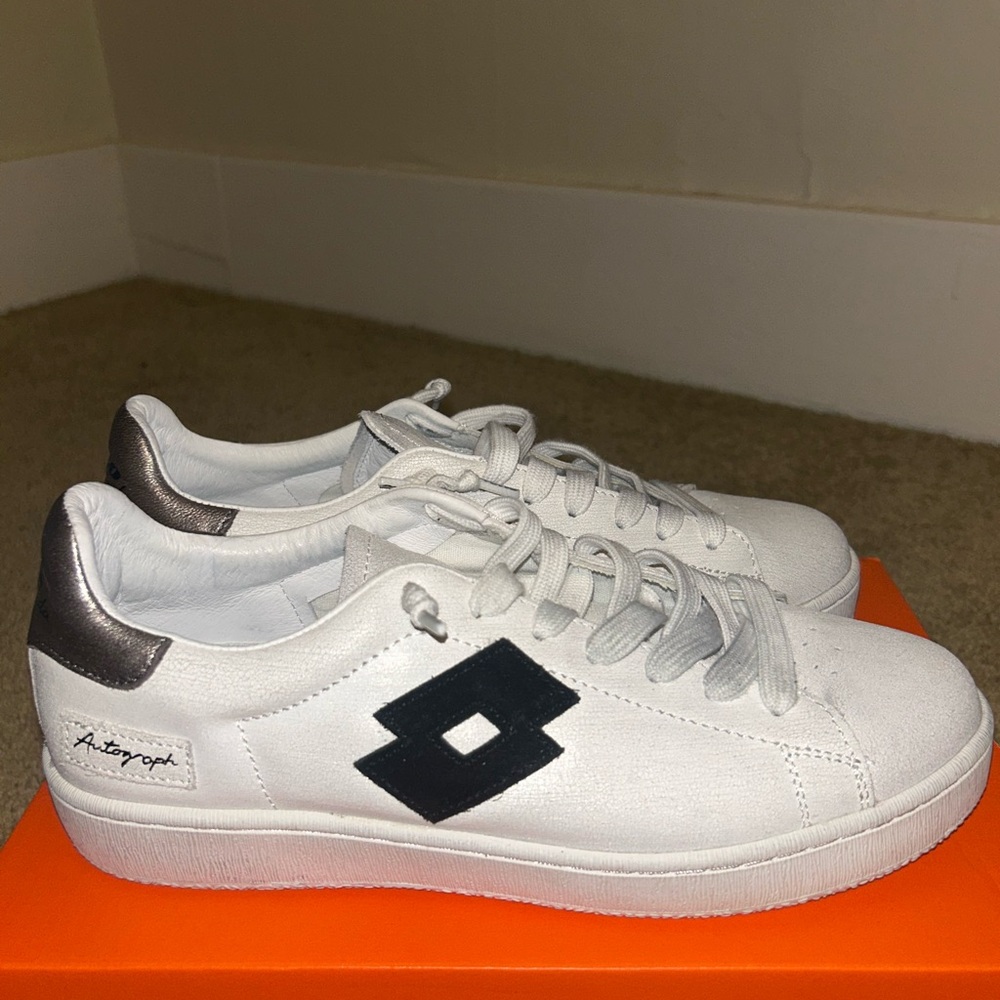Lotto White Sneakers with Black Logo